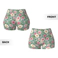 thumbnail image 5 of Fotbe Rose Flowers Seamless Shorts, Womens Workout Shorts High Waist Stretch Booty Short for Gym/Yoga/Running/Biking-Medium, 5 of 9