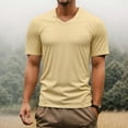 thumbnail image 4 of Men's Fashion V Neck Lapel Collar Short Sleeve T Shirt Summer Casual Oversized Tee Comfortable Breathable Stylish Trendy Mens Basic Tee Shirts Summer Classic T-Shirts, 4 of 4