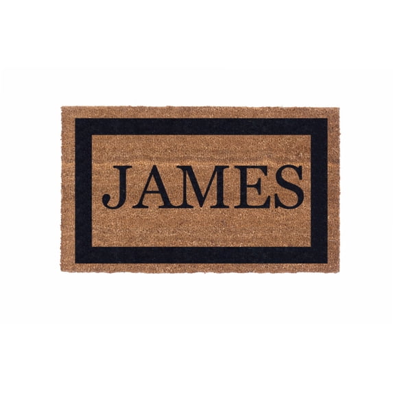 CocoMatsNMore Personalized Black Single Border Doormats with Vinyl Backing 18" x 30"