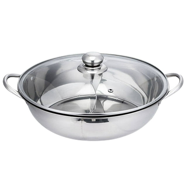 LCXmlly Double-Flavoured Hotpot DoubleFlavored Stainless Steel Pot Set: Binaural Induction Cooker Compatible