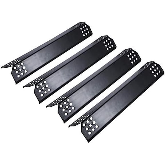 4 Pack Porcelain Grill Heat Plate 14.56" L, Gas Grill Replacement Parts Burner Cover, Heat Shield Tents, Flavorizer Bars, Flame Tamer Guards for Gas BBQ