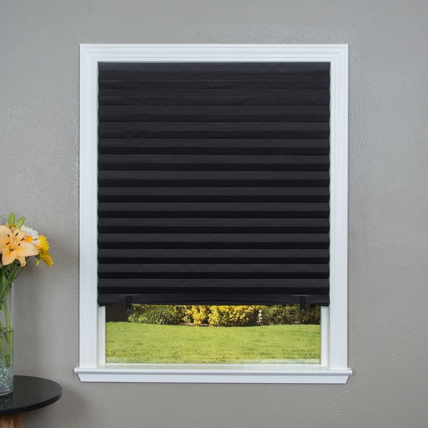 Original Blackout Pleated Paper Shade Black 6 Pack Walmart Com Walmart Com