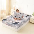 thumbnail image 4 of Manfei Vintage Branch Cat Twin Fitted Sheet, Chinese Cherry Blossom Bedding, Gray Pink, 2 Pieces, 1 Fitted Sheet and 1 Pillowcase, 4 of 6