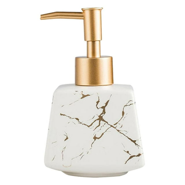 Dispensador de jabón líquido de cerámica para baño, 260 ml, bomba vacía Blanco1