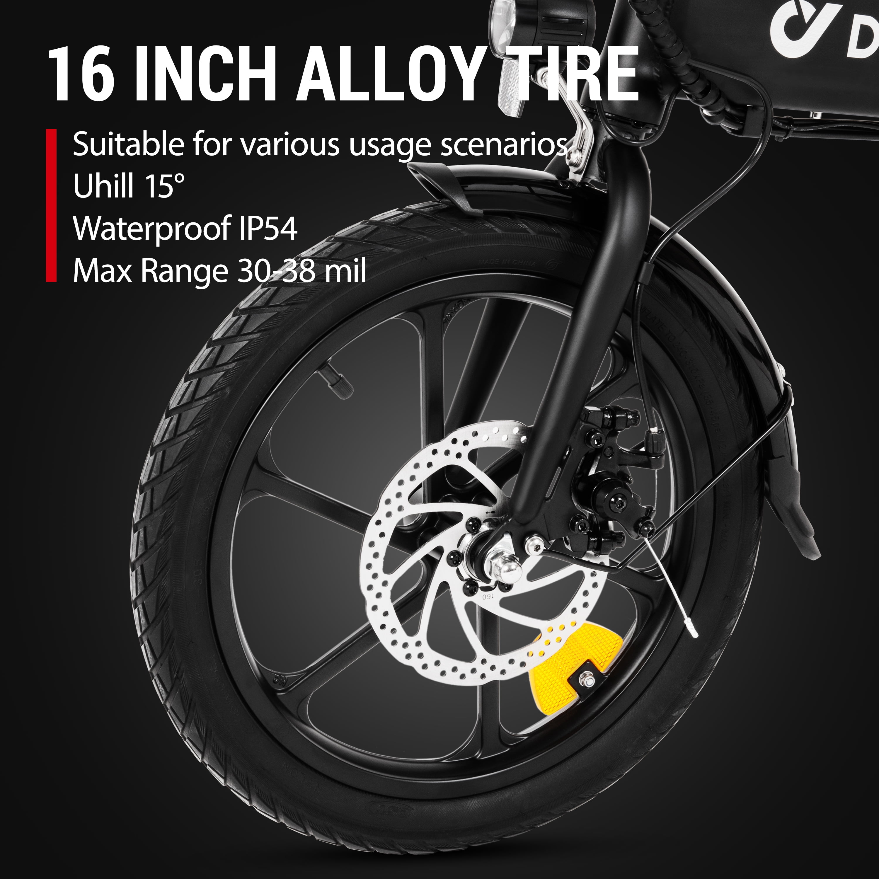 DYU 14" Foldable Electric Scooter for Adults - 500W Peak Motor, 36V 10AH Li-ion Removable Battery, City Commuter E Bike with Cargo Capability, Ideal for Urban Riding UL2849
