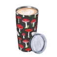 thumbnail image 3 of Kll Red Mushrooms Stainless Stainless Steel Vacuum Insulated Coffee Cup 20 Oz Lids And Straws,1 Metal Straws,1 Cleaning Brush, 3 of 9