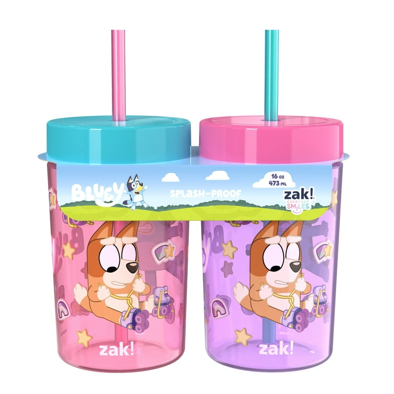 Zak Designs 2 Pack 16oz Tumbler Bluey Purple/Pink - Walmart.com