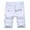 QA-White, variant on Mens Jean Shorts Big and Tall Ripped Distressed Denim Trunks Vintage Washed Denim Shorts Slim Fit Stretchy Straight Leg Jean Trunks