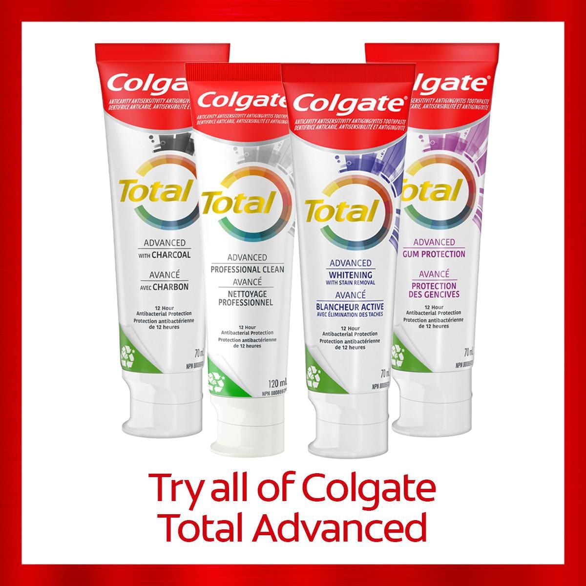 Dentifrice Colgate Total Avancé Émail, 120 mL