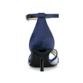 thumbnail image 4 of BLISSFUL STEP Sandales à Petits Talons pour Femmes en Maille Ornée de Strass Bleu Marine (Taille 7), 4 of 7