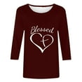 thumbnail image 5 of YanHoo Womens Valentines Day Shirt 3/4 Sleeve Cute Heart Shirts Casual Y2K Trendy Crewneck Sweatshirts T-Shirts Valentine's Day Clearance Sales Valentines Day Gifts, 5 of 6