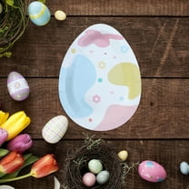 YgkuHd Disposable Painted Paper Plates For Easter Water Proof Oil Draining Thickened Sturdy Plant Based Pulp Disposable Paper Plates For Holiday Decoration