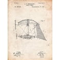 thumbnail image 2 of Borders, Cole 25x32 White Modern Wood Framed Museum Art Print Titled - PP287-Vintage Parchment Aerial Vessel Side View Patent Poster, 2 of 4