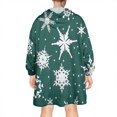 thumbnail image 2 of Wearable Oversized Blanket,Green Christmas Snowflake Pattern Wearable Blanket Hoodie for Adults,Cozy Hooded Blankets with Super Pockets,Super Warm Fuzzy Pullover for Women & Men, 2 of 6