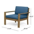 thumbnail image 5 of Santa Otis Outdoor 4 Seater Acacia Wood Chat Set with Cushions, Teak and Dark Teal, 5 of 10