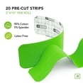 thumbnail image 5 of JB Kinesiology Sports Tapes, Green, 80 Pre-Cut Strips, 4 Rolls, 5 of 10