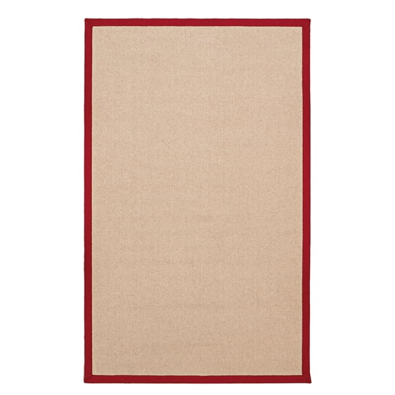 Linon Athena 4' x 6' Area Rug Natural & Red
