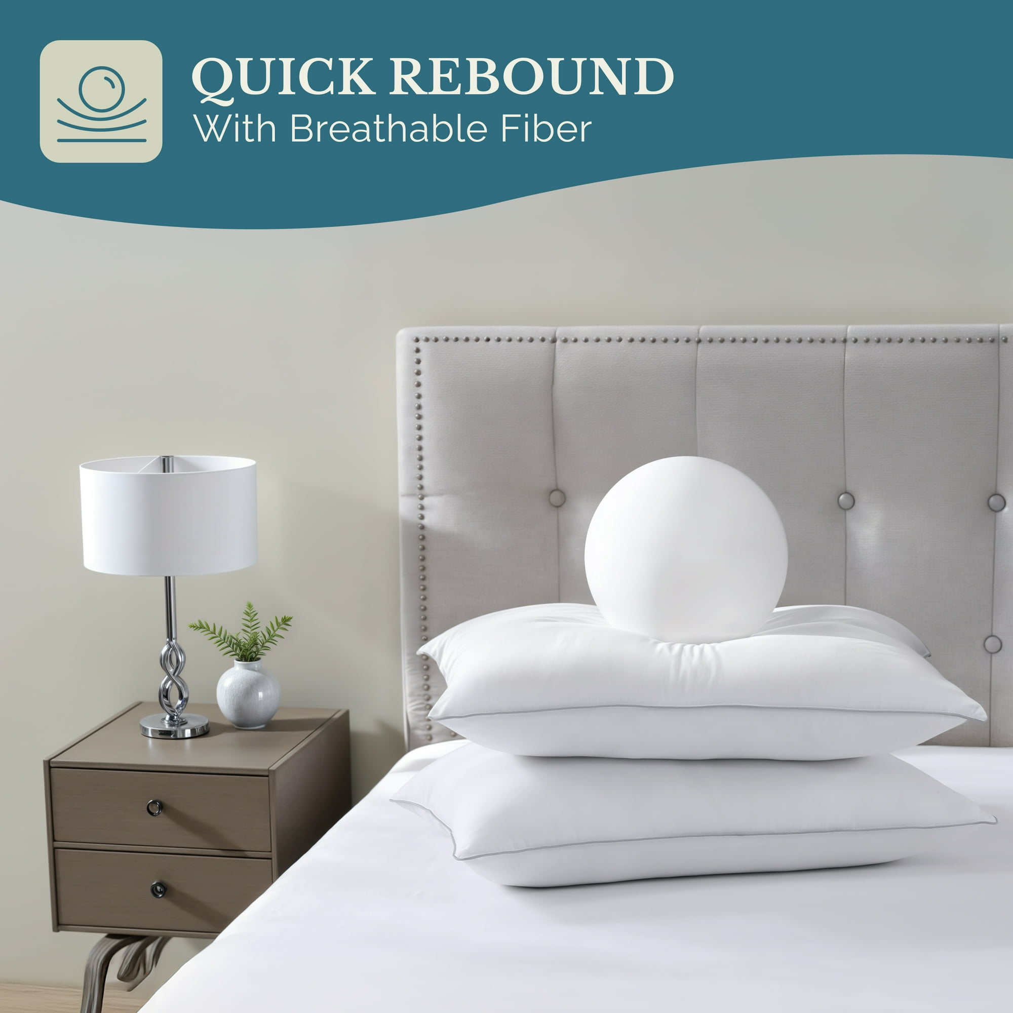 Casa Platino Pillows Queen Size Set of 2 – Luxury Hotel Collection Bed Pillow Queen Size for Side, Back & Stomach Sleepers, Durable & Easy to Wash