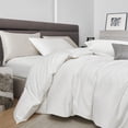 thumbnail image 4 of PURE ERA Long Staple Cotton Duvet Cover Pillow Shams Set 800 Thread Count Sateen Silky Soft Luster Off White Cal King, 4 of 6