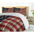thumbnail image 5 of Ambesonne 4th of July Duvet Cover Sets, Rustic Flag Design, 2-King, Vermilion Navy Blue, 5 of 7