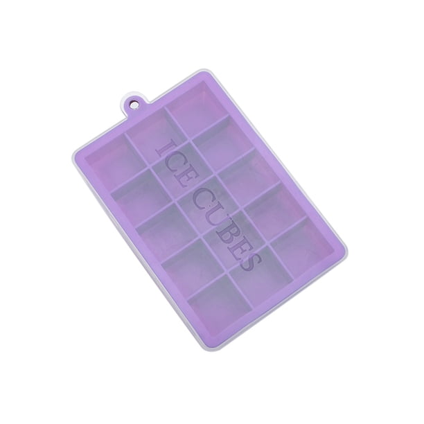 Yuarrent Moldes para bandejas de cubitos de hielo para el hogar con tapa, cubos cuadrados reutilizables de silicona, moldes para crema, congelador Cocina y Comedor Púrpura Yuarrent HA066842-02