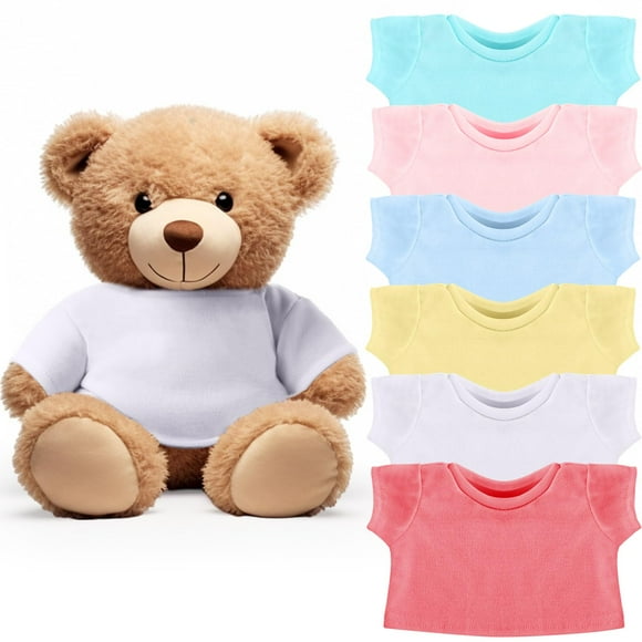 Camiseta Skylety Bear de Clothes para oso de peluche de 35 a 45 cm, 6 unidades