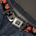 thumbnail image 2 of Buckle-Down Belt, Seatbelt Buckle Belt, Red Roses Scattered Black, 34 to 52 Inches, 2 of 9