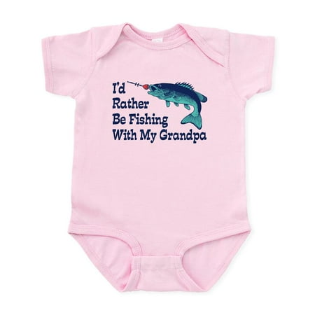 

CafePress - I d Rather Be Fishing With My Grandpa Infant Bodys - Baby Light Bodysuit Size Newborn - 24 Months