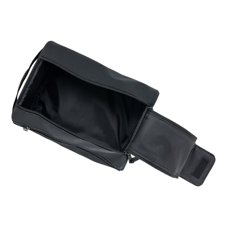 Basics Black Toiletry Bag with Double-Zippered Wide Access