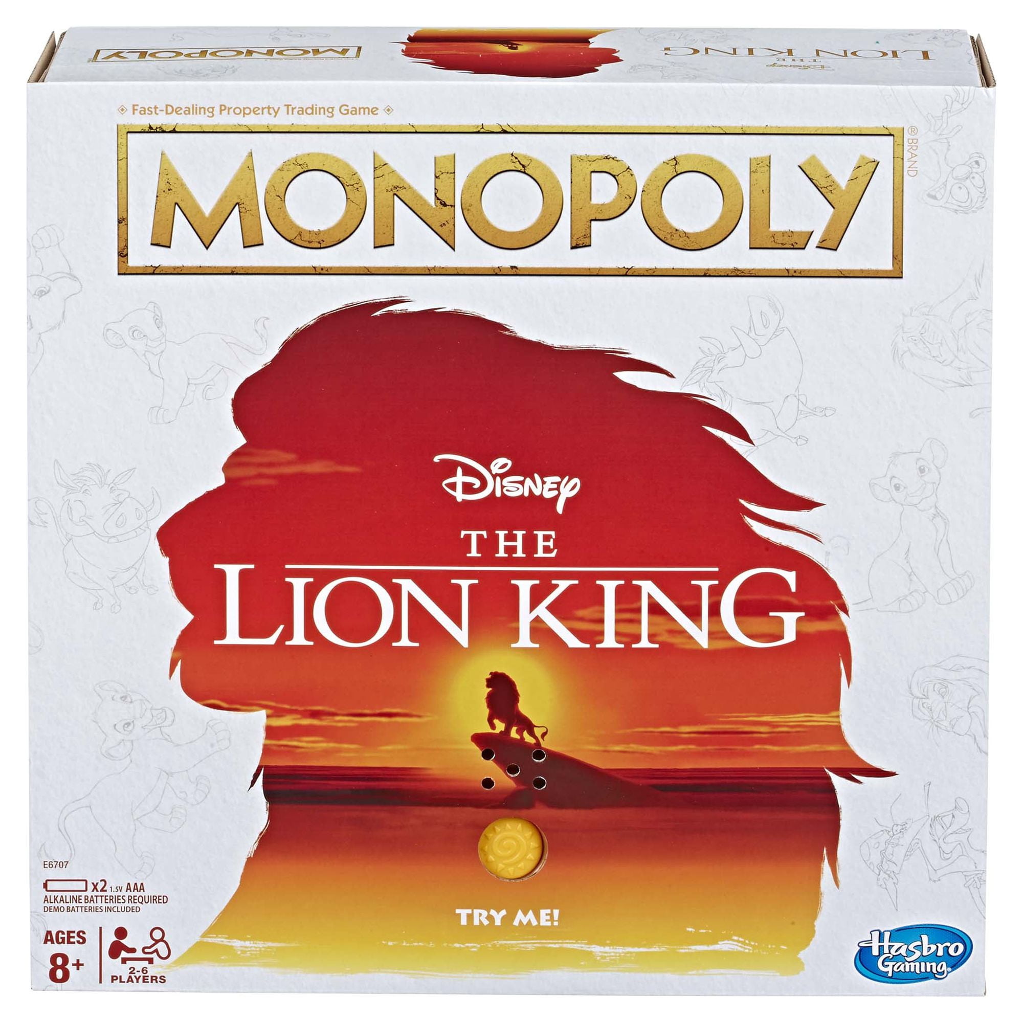 Hasbro Monopoly Game Disney The Lion King Edition Family Board Game