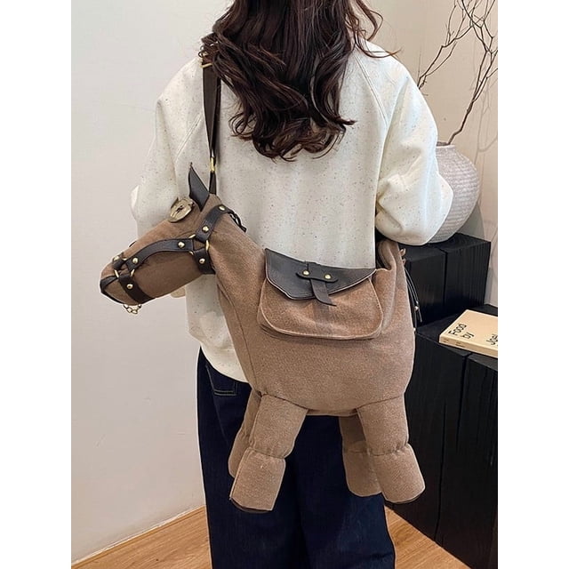 Fasiaou Sac Bandoulière en Forme de Cheval – Sac d'Épaule Western Cowboy avec Courroie Ajustable, Sac Ranch Rétro, Brun