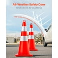 thumbnail image 3 of VEVOR Safety Cones, 10PCS 28" Traffic Cones, PVC Orange Construction Cones, 2 Reflective Collars Traffic Cones with Weighted Base and Hand-Held Ring Used for Traffic Control, Driveway Road Parking, 3 of 9