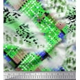 thumbnail image 1 of Soimoi Green Cotton Duck Fabric Geometric & Leopard Animal Skin Print Fabric by the Yard 42 Inch Wide, 1 of 3