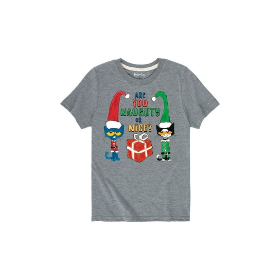 Pete The Cat - Naughty Or Nice - Toddler Short Sleeve Graphic T-Shirt