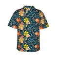 thumbnail image 3 of Uemuo Blue Floral Printed Regular Fit Short Sleeve Casual Hawaiian Shirt for Men,Aloha shirt,Tropical shirt,Floral print shirt,Vacation Beach shirt-X-Large, 3 of 9