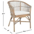 thumbnail image 5 of SAFAVIEH Olivia Rattan Accent Chairs withCushion, Grey White Wash (22.6 in. W x 24 in. D x 30.7 in. H), 5 of 7