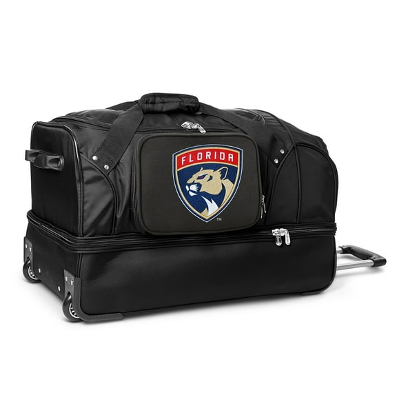 MOJO Florida Panthers Black 27'' 2-Wheel Drop Bottom Rolling Duffel Bag