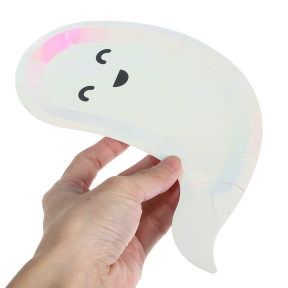 Paper serving plate,16 pcs Halloween Themed Party Decorative Plates Halloween Themed Paper Plate Ghost Dinner Plates (20x15cm)