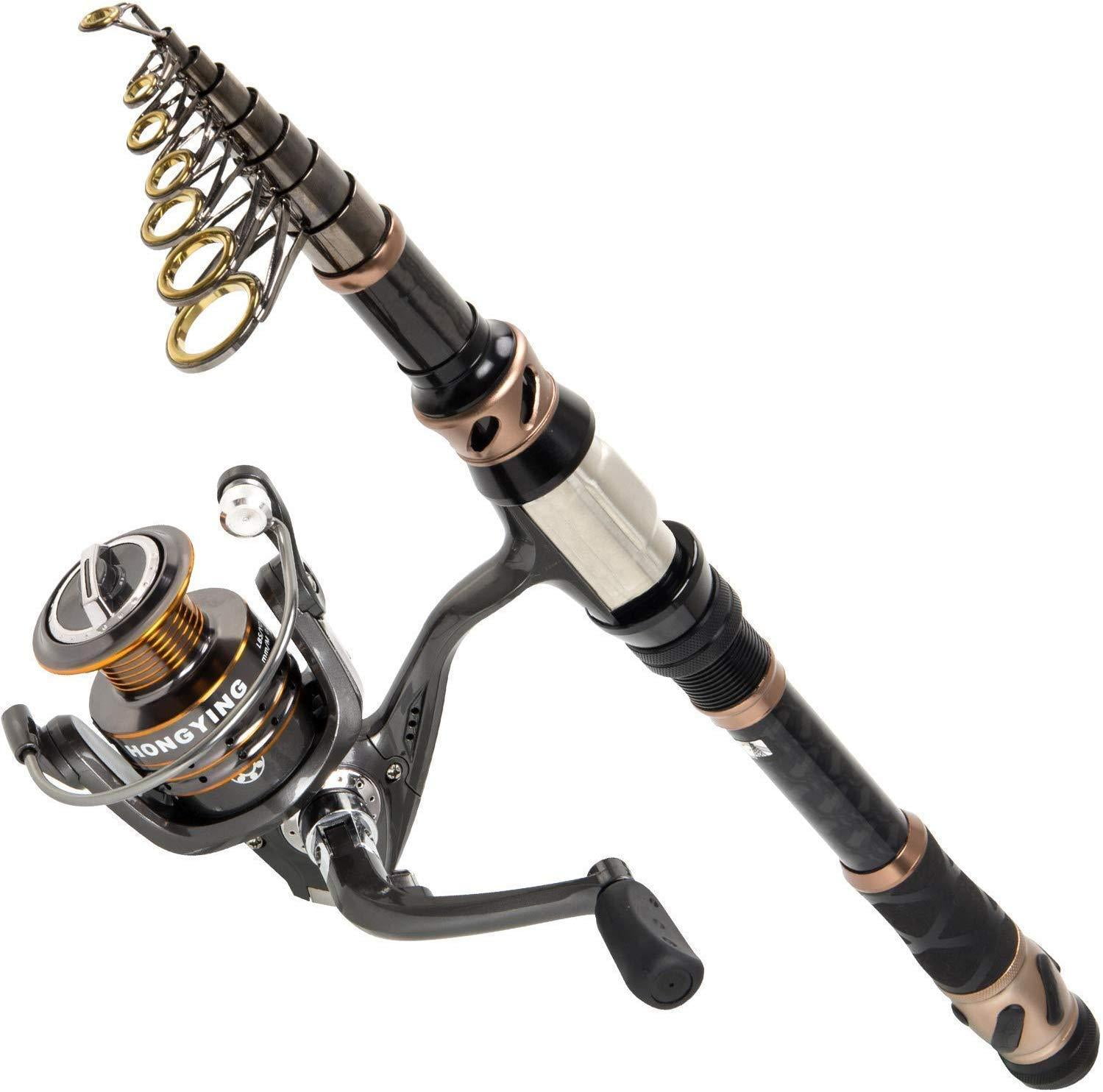 Outdoor 2.1M Professional Carbon Fiber Telescope Fishing Rod Spinning Pole 