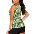 thumbnail image 4 of Picia Green Tropical Pattern Women's Workout Tank Top,Breathable Activewear,Slim Fit Athletic Top,Versatile Workout Moisture-wicking top-Medium, 4 of 9
