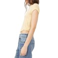 thumbnail image 2 of EYIIYE Hauts Basiques Unis pour Femmes, Blouses Ajustées à Col Rond, T-shirt à Manches Courtes, Ourlet Roulé, Hauts Courts pour Adolescentes pour l'Été, 2 of 6