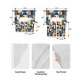 thumbnail image 6 of Contemporary Orange, Kitchen Curtains Swag Valance and Tier Curtains Set 36 Inch Length, Middle Century Abstract Geomrtry Rod Pocket Drape Panels Pair Swag Curtains for Bathroom/Cafe/Window, 6 of 6