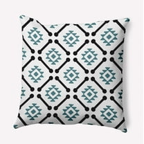 Simply Daisy 16" x 16" Modern Tribal Pattern Indoor/Outdoor Throw Pillow, Mineral Blue (1 count)