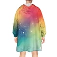 thumbnail image 2 of Colorful Tie Dye Ink Splash Pattern Wearable Oversized Blanket,Wearable Blanket Hoodie for Adults,Cozy Hooded Blankets with Super Pockets,Super Warm Fuzzy Pullover for Women & Men, 2 of 6