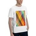 thumbnail image 2 of Bingfone Abstract Watercolors Tartan Men'S Loose Fit Short-Sleeve Pocket T-Shirt, 2 of 7