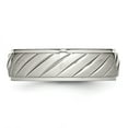 thumbnail image 3 of Auriga Stainless Steel Polished with Brushed Center 7 mm Grooved Band for Women Size 7.5, 3 of 6
