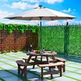 thumbnail image 4 of Costway 70.5" Durable Round Fir Wood Picnic Table Bench Set, Dark Brown, 4 of 10