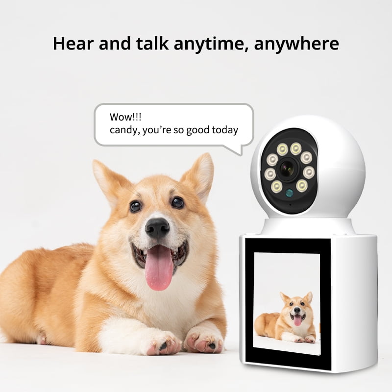 Two-Way Video Calling Camera with Screen, 2K Indoor Security for Baby and Elder, 2.4G WiFi Pet Monitor with Night Vision