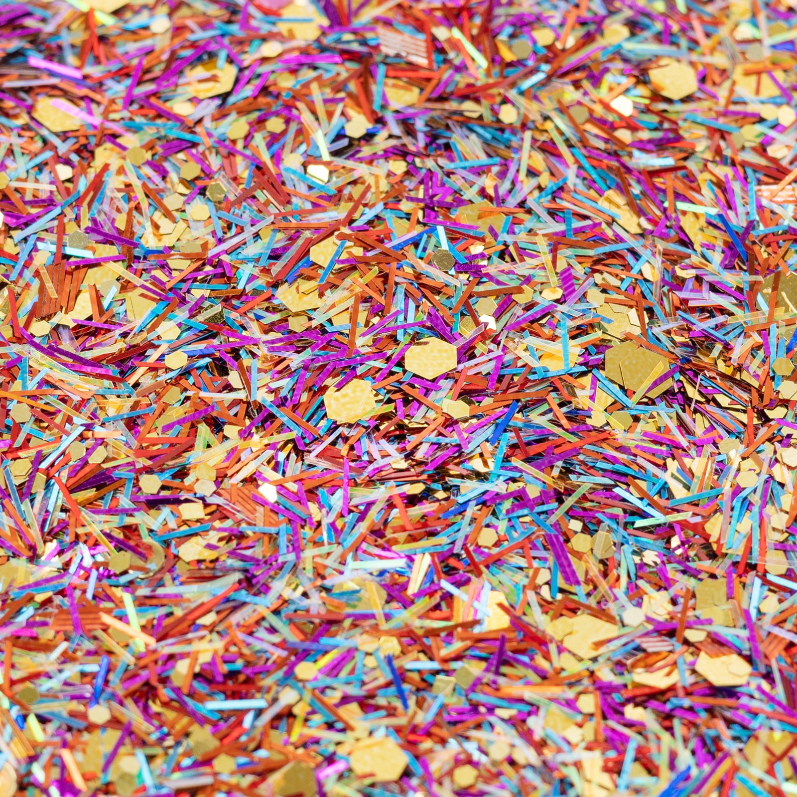 Recollections Rainbow Mixed Shape Tinsel Specialty Polyester Glitter - 0.59 oz Jar, Multicolor Plastic Glitter for Crafts & DIY Projects, 12 Pack