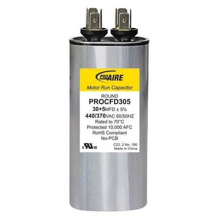 

Perfect Aire 3906724 30 Plus 5 MFD ProAire 370V Round Run Capacitor